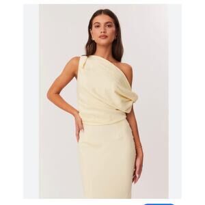 NWT SNDYS Pale Yellow Calissa Maxi Dress Sz S